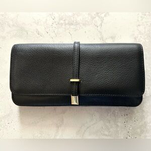 Elegant Black Vince Camuto Leather Clutch